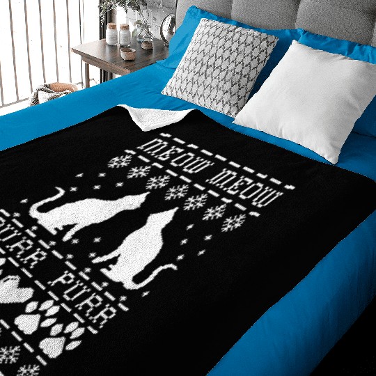 Meow Cat Christmas Baby Blankets