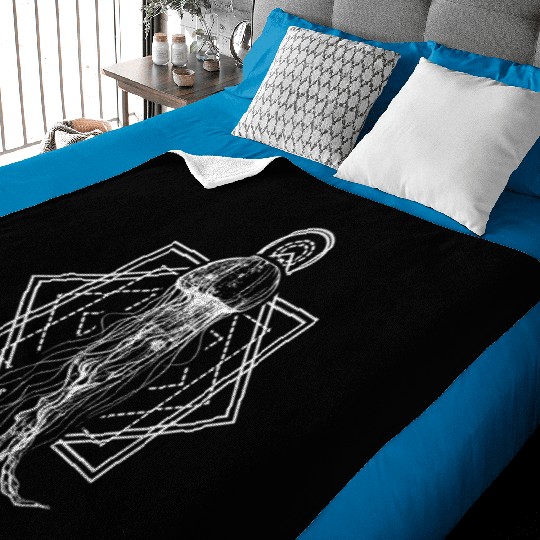 Jellyfish geometric Signs Symbols Cool Art Baby Blankets
