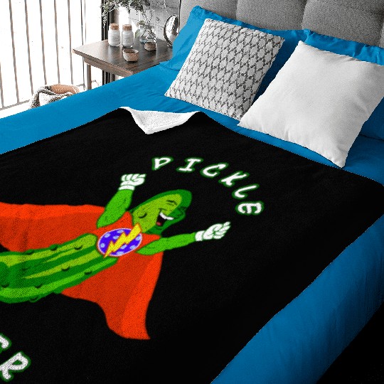 Pickleball Pickle Power Superhero Baby Blankets