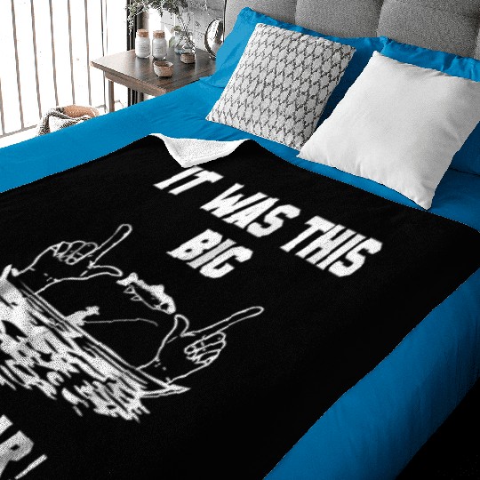 It Was This Big I Swear! Humorous Fishing Logo T-S Baby Blankets