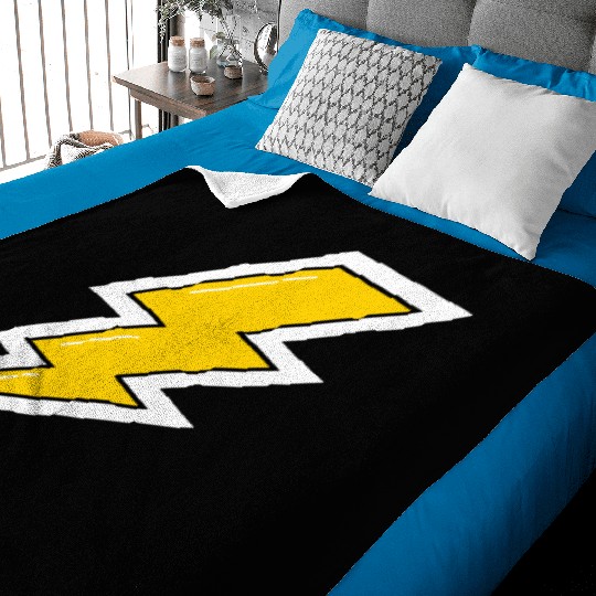 Yellow Lightning, lightning bolt Baby Blankets