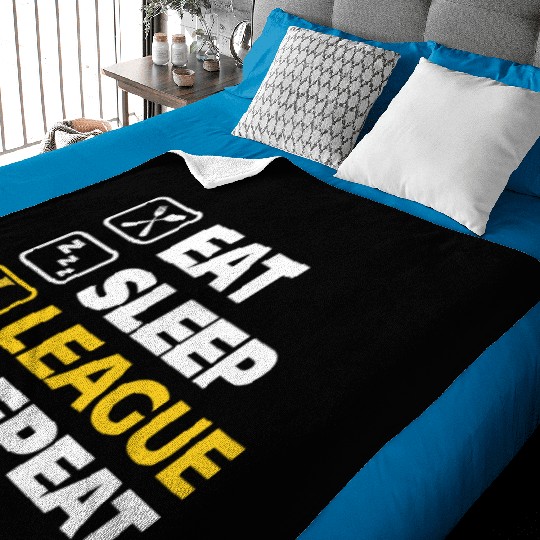 Eat Sleep League Repeat Bronze Master Legend LoL Baby Blankets