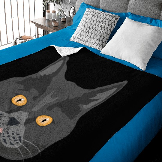 Cat British Shorthair Cat Face - Gift Idea Baby Blankets