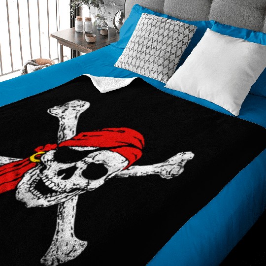 Pirate Skull Crossbones Baby Blankets