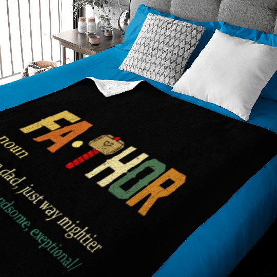 Fa Thor Like Dad Just Way Mightier Hero Baby Blankets