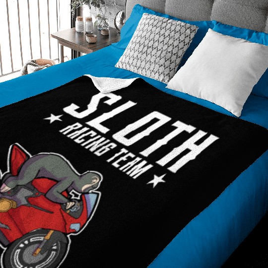 Sloth Racing Team Biker Motorcycle Gift Baby Blankets