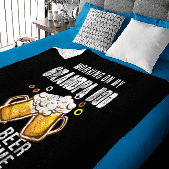 Working On My GRANDPA BOD Funny Dad Bod Baby Blankets