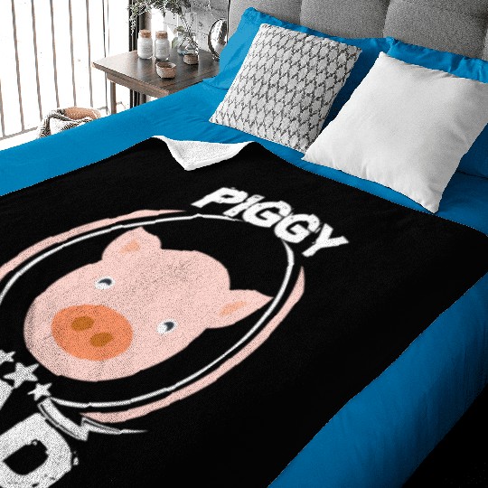 Piggy Dad Baby Blankets Cute Fathers Day Gift Farm Animal