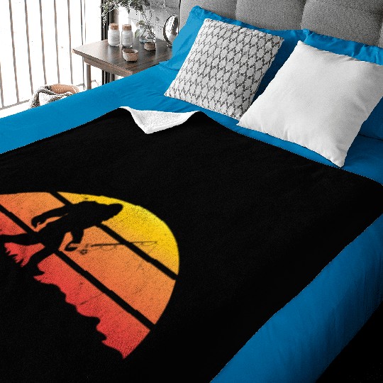 Funny Bigfoot Pole Rod Fishing Fish Sasquatch Gift Baby Blankets