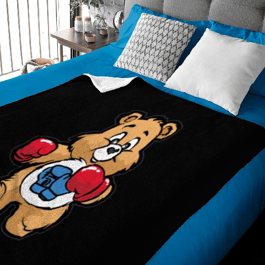TEDDY BEAR BOXER Boxing Figher Son Daughter Baby Blankets