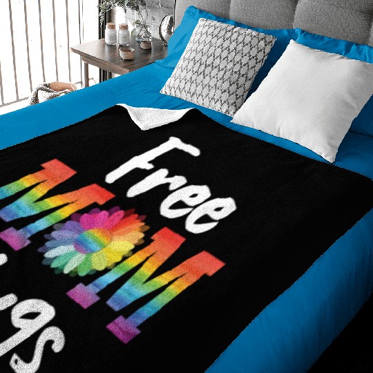 Free Mom Hugs Daisy Flower LGBT Pride Parades Gift Baby Blankets
