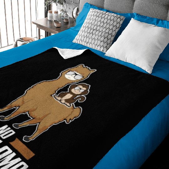 No Prob Lama Llama Alpaka Monkey Gift Sunglasses Baby Blankets