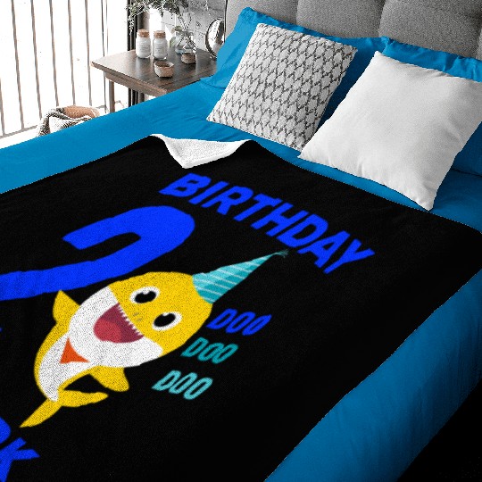 Baby Shark 2nd Birthday - Baby Shark Song Gifts Baby Blankets