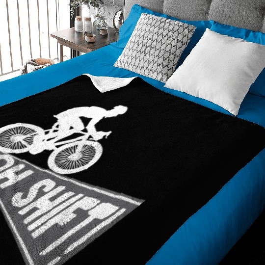 Oh Shift Mountain Bike MTB Rider Biker Baby Blankets