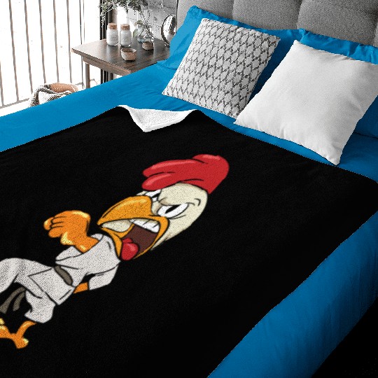 Ninja Chicken Karate Fencing Martial Arts Baby Blankets