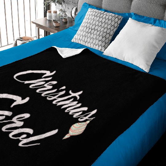 Christmas Carol with xmas decoration for Carols Baby Blankets