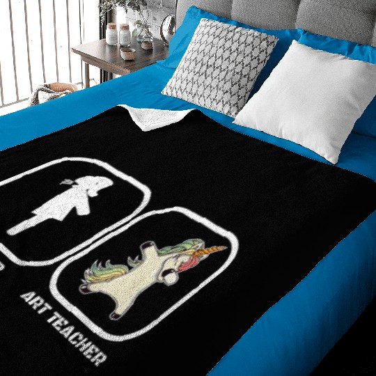 Teacher Art Teacher Unicorn Baby Blankets