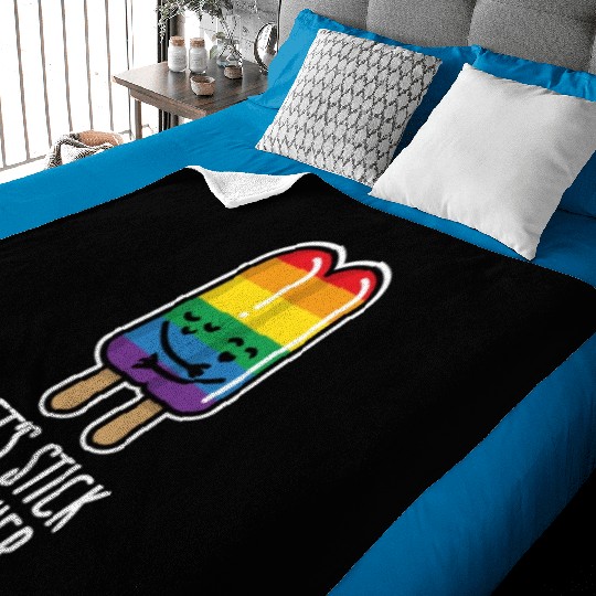 Let's stick together funny gay couple popsicle Baby Blankets