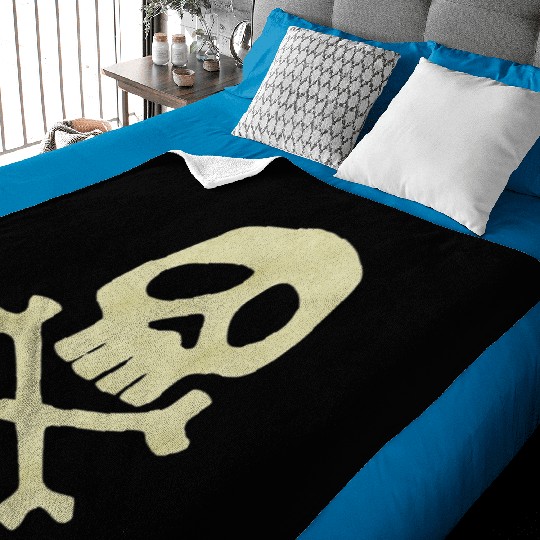 Misfits Style Captain Harlock Skull Crossbones Baby Blankets