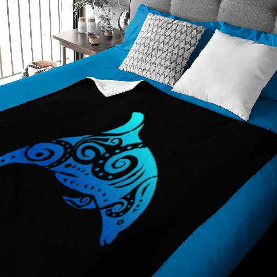 Maori Dolphin Polynesian T Tattoo Gift Idea Baby Blankets