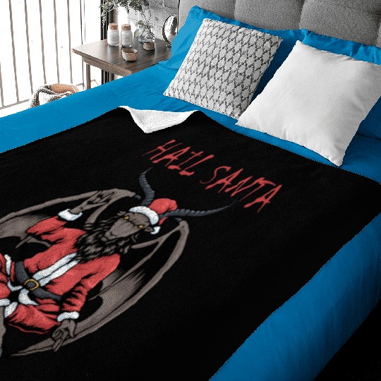 Christmas Hail Santa Satanism Goat Baphomet Satan Baby Blankets