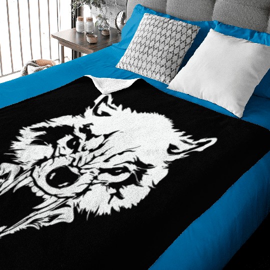Wolf Bad Wolf Alpha Wolf Baby Blankets
