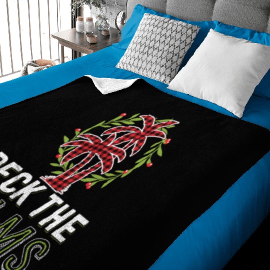 Deck The Palms Tropical Hawaiian Buffalo Plaid Baby Blankets