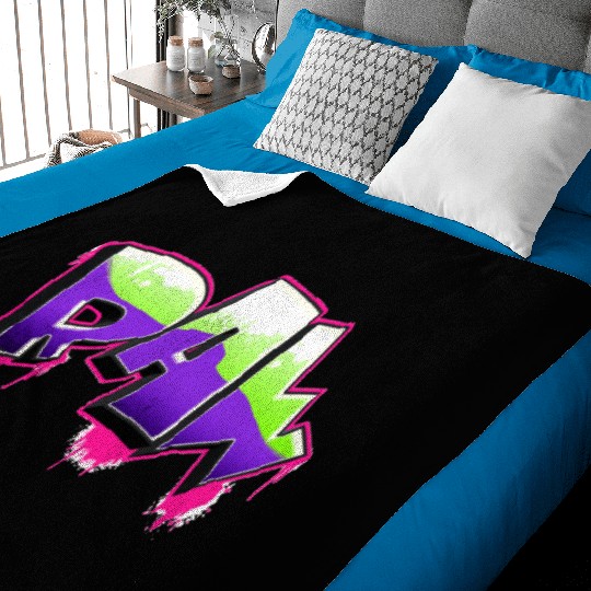 Raw Graffiti Art UFO Green, Plastic Pink, Proton Baby Blankets