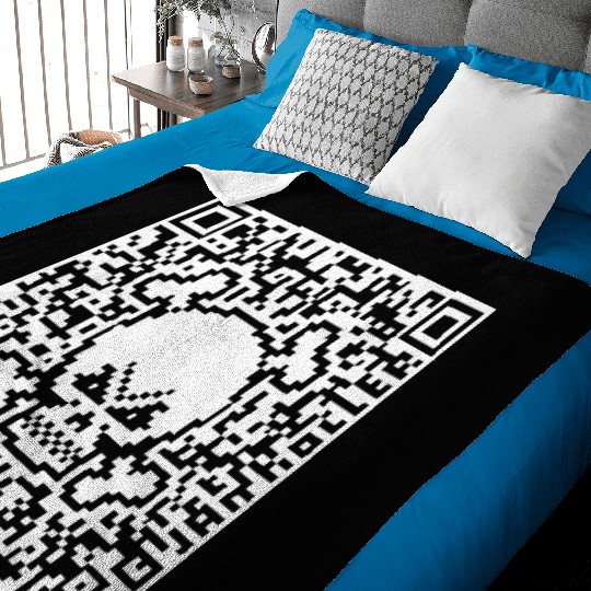 Skull And Crossbones (Quick Response Code / NEG) Baby Blankets