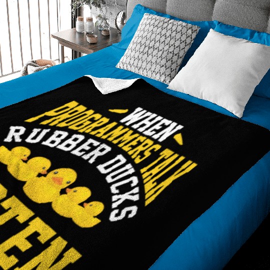 Computer Science Programmer Developer Rubber Duck Baby Blankets
