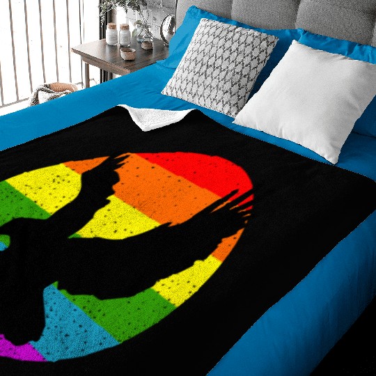 Rainbow Hawk Baby Blankets