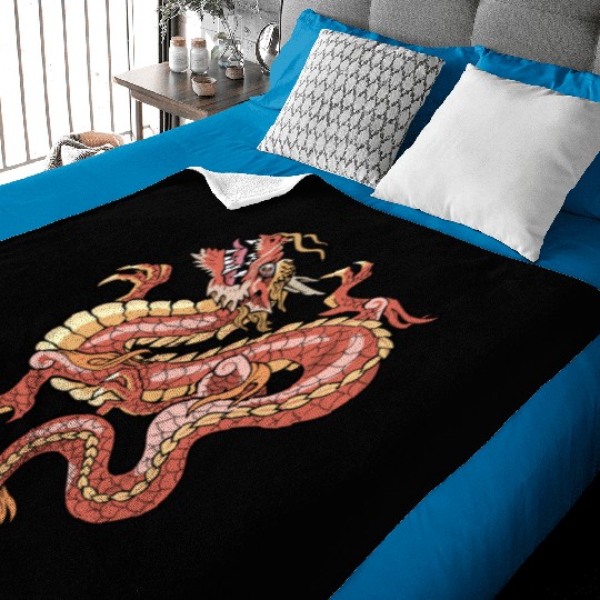 big red chinese dragon Baby Blankets