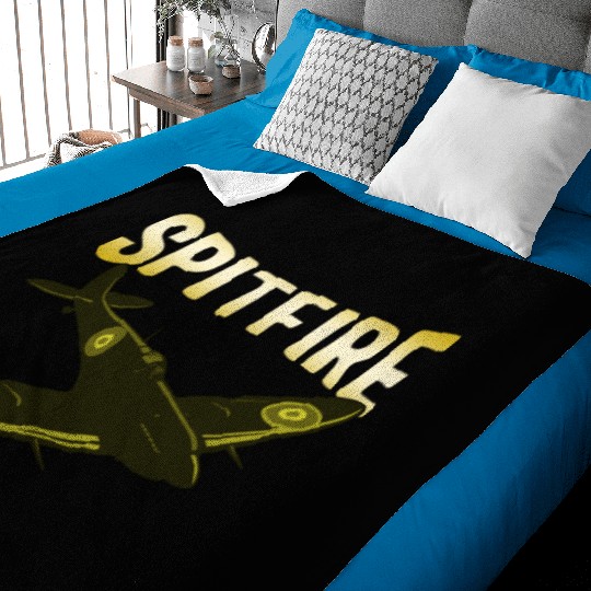 Spitfire UK Mk.1 RAF British WWII Fighter Royal Baby Blankets