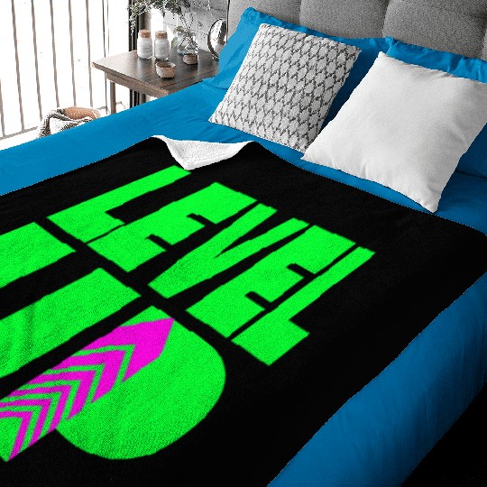 Level Up Neon Green Baby Blankets