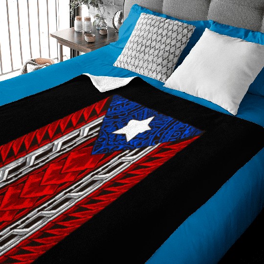 Puerto Rican Tribal Flag - Modern Boricua Baby Blankets