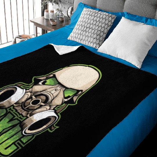 Toxic, Gas Mask, Anti Virus, Bio Hazard, Survival Baby Blankets