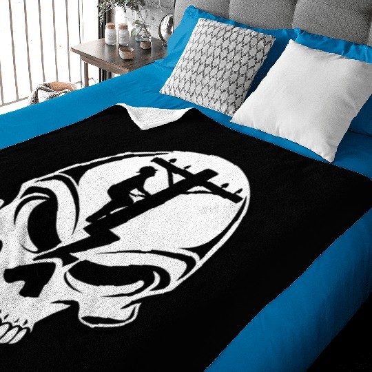Lineman Skull Baby Blankets