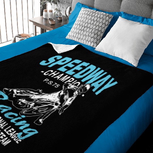 Motorcycle Speedway Racing Baby Blankets