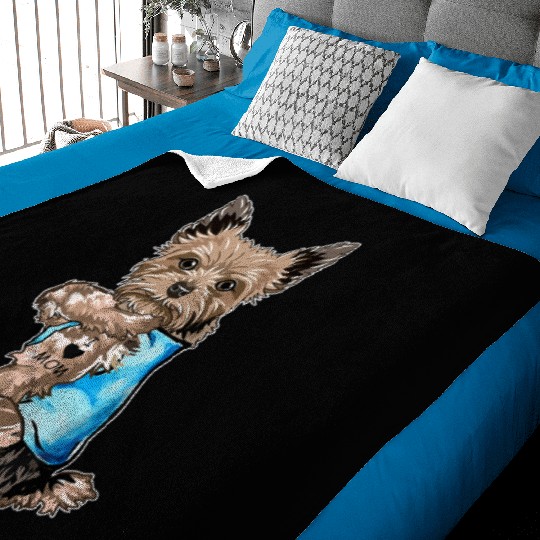 Yorkie Dog Tattoo I Love Mom Mothers Day Gifts T S Baby Blankets