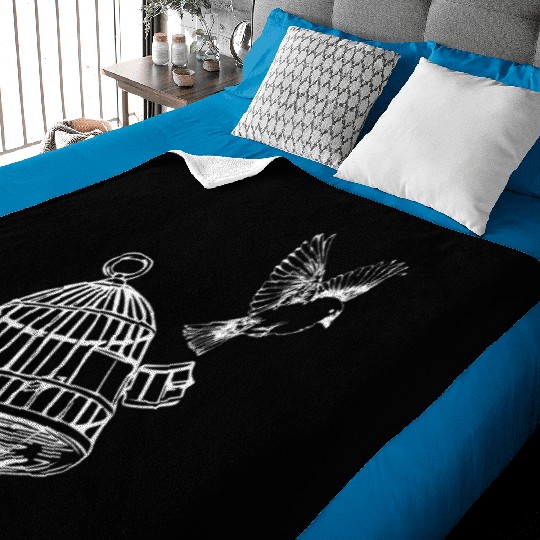 Tattoo Design Bird out of Cage Funny Gift Idea Baby Blankets
