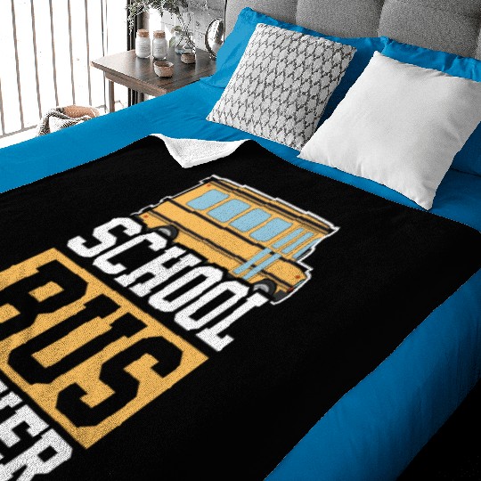 Bus Driver School Bus Baby Blankets