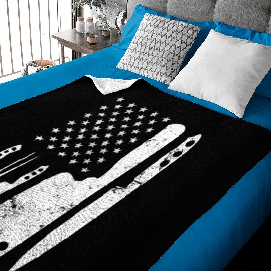 Chef Knife - Patriotic Easter US Flag Baby Blankets