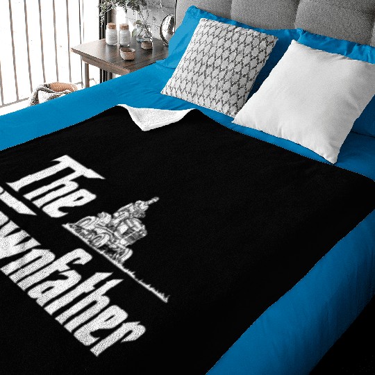 Lawn Mowing, Funny Gardening, Lawn Care Baby Blankets