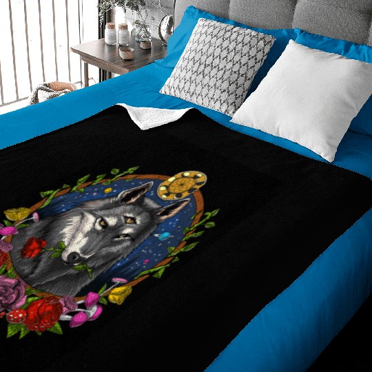 Psychedelic Wolf Baby Blankets