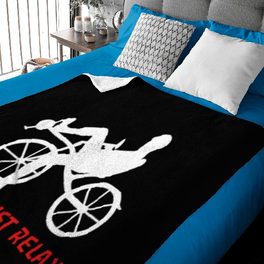 Just relax recumbent bike funny retro cyclist Baby Blankets