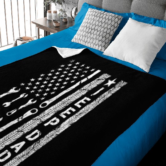 Jeep Dad American Flag Baby Blankets