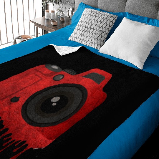Red splatter camera Baby Blankets