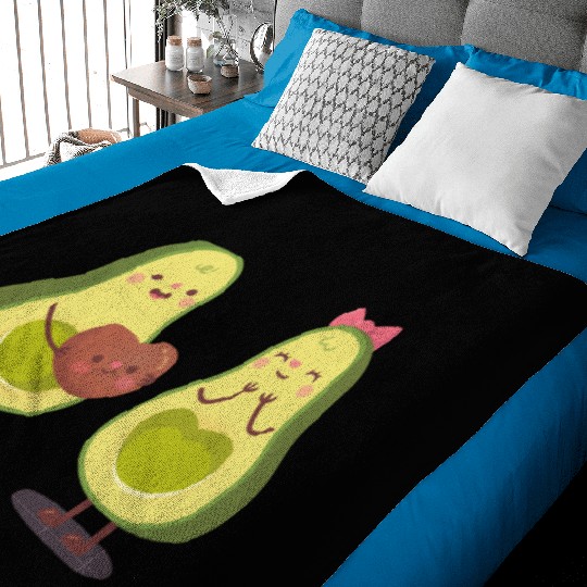 Cute Avocado Couple Baby Blankets