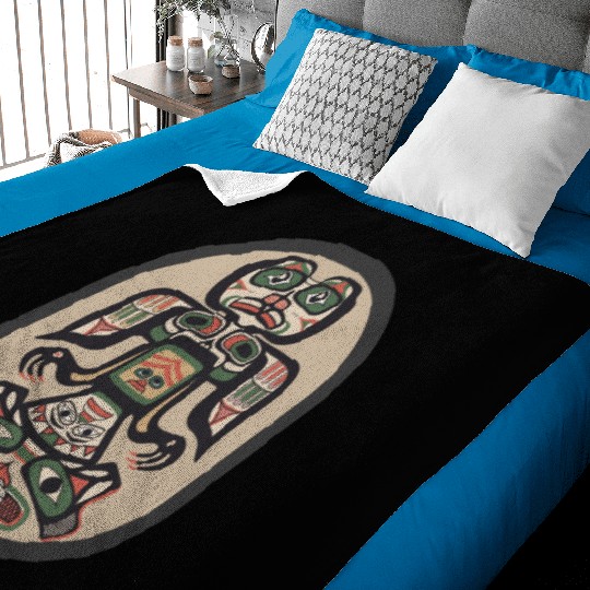 Northwest Native American Indian Haida Tribe Art Baby Blankets