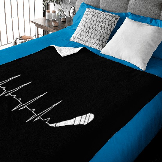 Microphone Heartbeat Singing Karaoke Music Lover Baby Blankets